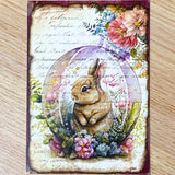 easter bunny bunnies rabbit rabbits card cards greeting greetings happy postcard postcards sticker stickers seal cute kawaii globe dome domes basket baskets spring victorian vintage retro scrapbook old style uk stationery shop store floral flower flowers