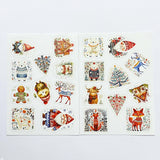 MIDNIGHT WOODLAND ANIMALS POSTCARD or STICKERS