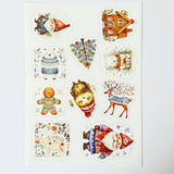 MIDNIGHT WOODLAND ANIMALS POSTCARD or STICKERS