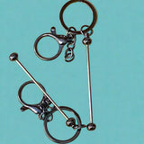 Metal KEYRING BLANK BASE Make own Beaded Keychains SILVER, GOLD or GUNMETAL