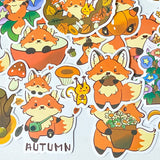 fox foxes squirrel squirrels woodland forest animal animals laptop sticker stickers set uk cute kawaii autumn fall leaves trees floral flowers pretty gift gifts lever lovers