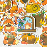 fox foxes squirrel squirrels woodland forest animal animals laptop sticker stickers set uk cute kawaii autumn fall leaves trees floral flowers pretty gift gifts lever lovers