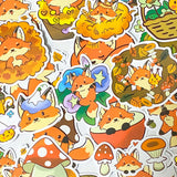 fox foxes squirrel squirrels woodland forest animal animals laptop sticker stickers set uk cute kawaii autumn fall leaves trees floral flowers pretty gift gifts lever lovers