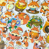 fox foxes squirrel squirrels woodland forest animal animals laptop sticker stickers set uk cute kawaii autumn fall leaves trees floral flowers pretty gift gifts lever lovers
