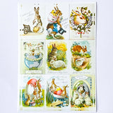 Victorian Nostalgia EASTER POSTCARD Sticker Seals & Envelopes