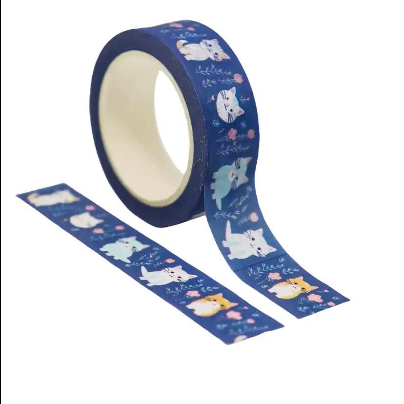 uk washi tape tapes roll rolls 10m 10 metre cat cats kitten kitty dog dogs puppy puppies cute kawaii stationery owl owls pumpkin halloween foil long pretty spooky black cat moon