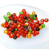 glass mini tiny seed bead beads red yellow gold green black christmas mix festive craft supplies uk cute kawaii jewellery making 2mm bag set