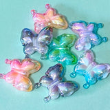 JUMBO ACRYLIC IRIDESCENT PEARLY BEADS Flower Butterfly Heart Dolphin
