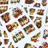 woodland animal animals sticker stickers sheet sheets uk cute kawaii polar bear bears fox foxes hedgehog hedgehogs mouse mice cottage red and green foliage ribbon forest creatures butterfly stationery shop store