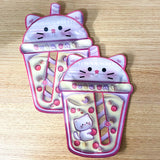 cello plastic bag bags resealable re-sealable zip closure drink drinks cup cups kawaii cute animal straw pink blue yellow green puppy dog bunny rabbit cat kitty uk stationery gift gifts packaging supplies shop store