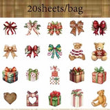 christmas festive die cut cuts card cardboard sticker stickers scrapbook scrapbooking card making supplies pretty red green tag tags pack of 20 motifs stationery shop store planner addict