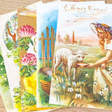 easter card cards post postcard greetings happy spring victorian vintage retro nostalgic uk cute kawaii stationery gift gifts shop store rabbit bunny chick chicks cross religious lamb lambs sheep hen floral flower flowers pretty yellow blue pink angel angels