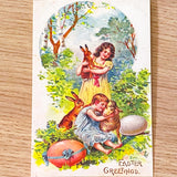 easter card cards post postcard greetings happy spring victorian vintage retro nostalgic uk cute kawaii stationery gift gifts shop store rabbit bunny chick chicks cross religious lamb lambs sheep hen floral flower flowers pretty yellow blue pink angel angels