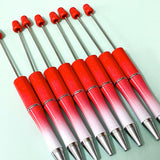 make your own silicone beaded pen pens Christmas festive santa claus father red green white bead beads pvc jumbo large topper mug of cocoa uk cute kawaii crafts craft supplies shop store stationery gift gifts swirly pattern large 15mm 30mm 32mm big red pen base blank glitter ombre