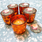 led light up candle autumn winter christmas candlelight pomegranate and forest pine fir scent scented large glass jar pretty gold foil foiled container uk cute kawaii gift gifts shop store her women lady mum sister present