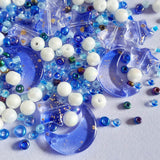 moon star moons stars glass acrylic plastic bead beads bundle 5g bag white ab round gold fleck golden purple lilac blue clear tiny little 1.5mm 2mm uk cute kawaii craft supplies special unusual galaxy