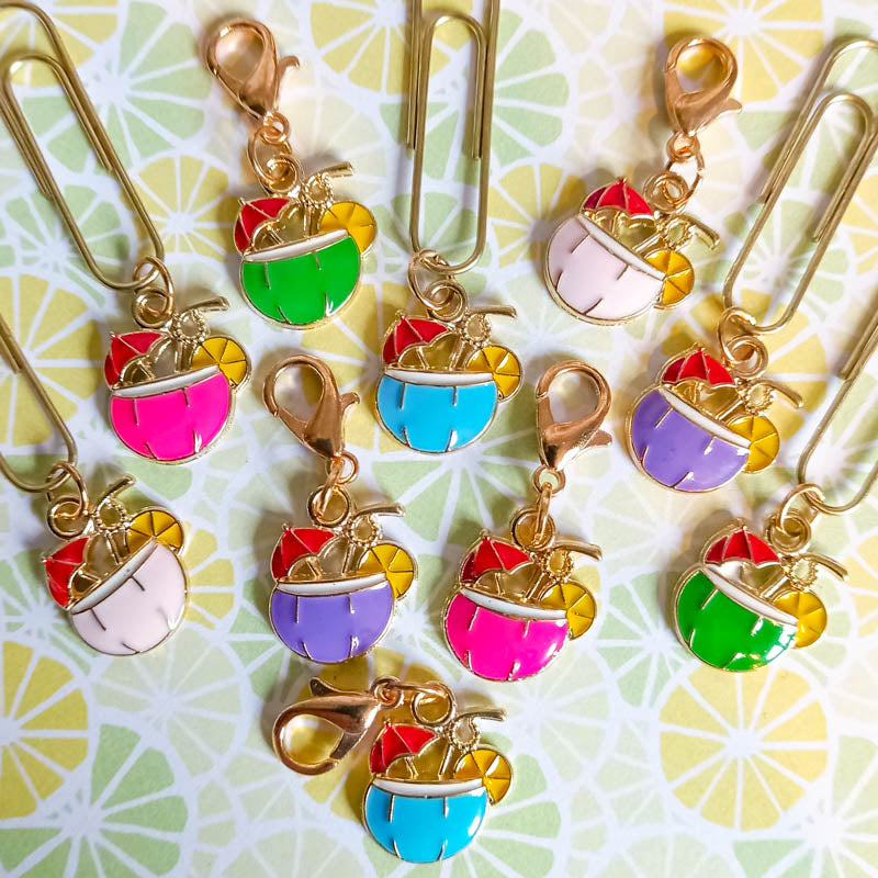 Just 40p! TROPICAL PUNCH Enamel Charm Planner Charm or Paper Clip #P132