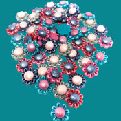 To Clear- just 35p! Pearly Resin RETRO Flower 11mm Flat Backs