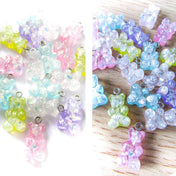 To Clear- Just 30p! GUMMY BEAR Resin Sparkly Glitter Charm *Slight seconds