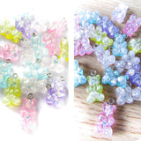To Clear- Just 30p! GUMMY BEAR Resin Sparkly Glitter Charm *Slight seconds