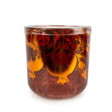 led light up candle autumn winter christmas candlelight pomegranate and forest pine fir scent scented large glass jar pretty gold foil foiled container uk cute kawaii gift gifts shop store her women lady mum sister present