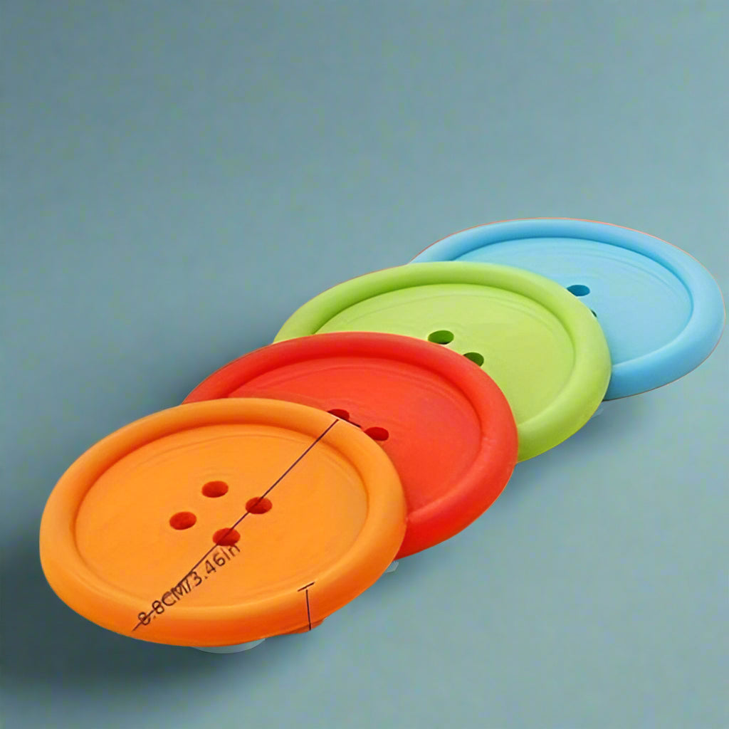 silicone button buttons coaster coasters fun cute kawaii gift gifts shop store uk red blue green brown orange large present rubber flexible soft cup kitchen presents