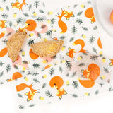 greaseproof paper cute fox foxes wax waxed papers sheet sheets uk packaging supplies wrapping wrap gift gifts orange grey woodland kawaii