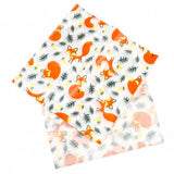 greaseproof paper cute fox foxes wax waxed papers sheet sheets uk packaging supplies wrapping wrap gift gifts orange grey woodland kawaii