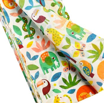 vibrant tropical jungle animals wild wonders wonder rex london tissue paper pack of 2 sheets papers wrap packaging uk cute kawaii