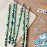 nine lives cat cats kitten kitty kittens lovers pencil HB single one eraser rubber uk cute kawaii stationery kids turquoise green mint rex london