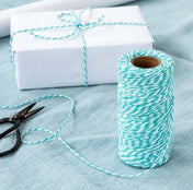 teal turquoise bakers baker's twine string uk cute kawaii packaging supplies pretty thread twisted stripe striped christmas wrapping