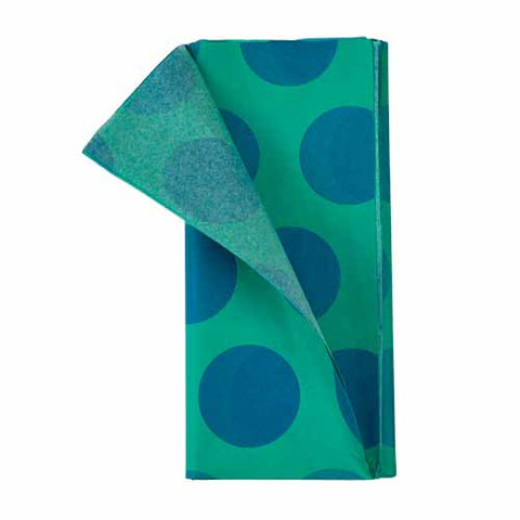 dark blue on turquoise teal bog spot large spots spotted tissue paper rex london uk cute kawaii packaging supplies 2 sheets pretty wrap wrapping paper gift