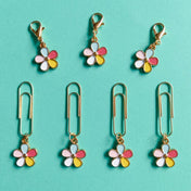rainbow flower flowers floral colourful planner clip clips charm charms paper gold tone metal uk gift gifts planning accesssory