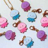 cute jellyfish jelly fish ocean sea creature planner clip charm paper clips uk kawaii stationery planning gift gifts handmade hand made turquoise pink purple gold tone metal