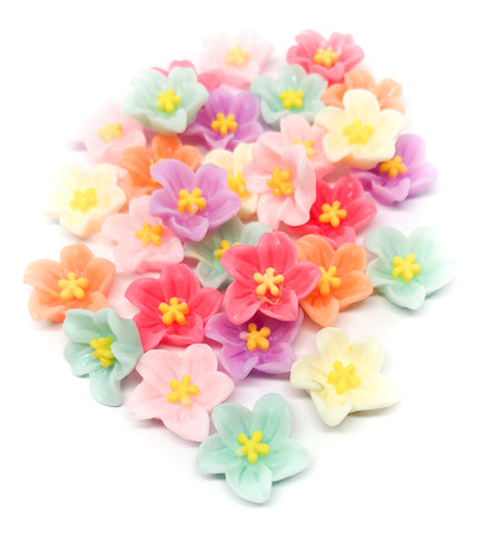 5 petalled flower resin flat back fbs flatbacks flowers petal