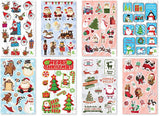christmas festive kids child childrens sticker stickers sheet cute kawaii fun uk gift gifts stocking fillers cheap bargain colourful glossy flat sheets pack present