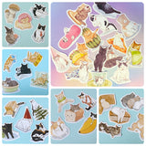 cute kawaii cat cats kitten kitty laptop large matte sticker stickers uk stationery pack packs black white ginger funny sweet decorative