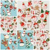 christmas enamel gold tone metal charm charms uk cute kawaii craft supplies festive father santa cat hat stocking tree snowman rudolph reindeer wreath moon candy cane bells rhinestone