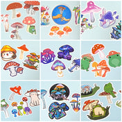 cute kawaii mushroom mushrooms shroom shrooms laptop glossy sticker stickers pack funny sweet frog cat crystal crystals cats frogs snail colourful gift stationery uk set sets