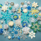 snow snowy christmas festive flat back bundle rose flower white pearl glitter blue turquoise silver star stars teal turquoise gold glitter snowflake snowflakes acrylic flatback fb uk cute kawaii craft supplies tree snowflakes heart hearts iridescent felt applique bundles