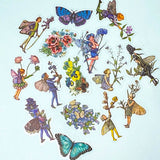 flower fairy fairies sticker stickers flake flakes clear plastic pack uk cute kawaii stationery butterfly butterflies flower flowers floral pretty blue green purple lilac turquoise yellow red  vintage retro garden daisy blossom illustration illustrations