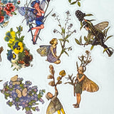 flower fairy fairies sticker stickers flake flakes clear plastic pack uk cute kawaii stationery butterfly butterflies flower flowers floral pretty blue green purple lilac turquoise yellow red vintage retro garden daisy blossom illustration illustrations
