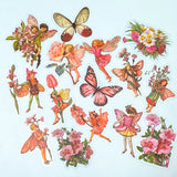 flower fairy fairies sticker stickers flake flakes clear plastic pack uk cute kawaii stationery butterfly butterflies flower flowers floral pretty pink rose yellow peach vintage retro garden daisy blossom illustration illustrations