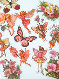 flower fairy fairies sticker stickers flake flakes clear plastic pack uk cute kawaii stationery butterfly butterflies flower flowers floral pretty pink rose yellow peach vintage retro garden daisy blossom illustration illustrations