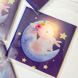 pretty pink bunny bunnies rabbit rabbits small cello cellophane bag bags packaging supplies uk blue lilac moon stars floral cute kawaii