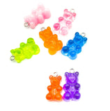 gummy bear sweet candy charm charms resin 24mm chunky larger translucent pink blue lime yellow orange red uk craft supplies bears