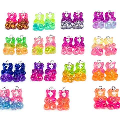 gummy bear charm charms bears resin glitter pendant cute uk craft supplies