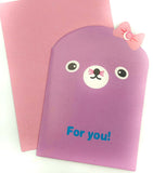 Just 20p! Kawaii Animal  MINI GREETINGS CARD & ENVELOPE