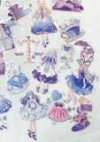 magic magical fantasy clear plastic sticker flake flakes pack 40 purple lilac blue holographic silver foil stickers girls girl cup bottle potion spell book jar feather star starts moon moons galaxy sky cloud clouds scales shell pink uk stationery planner supplies cute kawaii