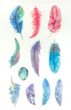 bright feather feathers bird egg eggs translucent washi paper sticker stickers sheets pack 6 kawaii cute uk stationery gifts birds tracing paper matte